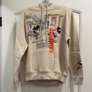 Disney Cream Hoodie with Mickey & Friends Graphic